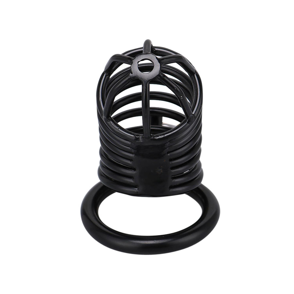 Black Metal Chastity Cage 45 mm - Adjustable Steel Cage with Padlock