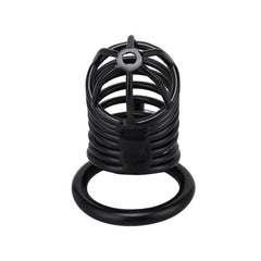 Black Metal Chastity Cage 45 mm - Adjustable Steel Cage with Padlock