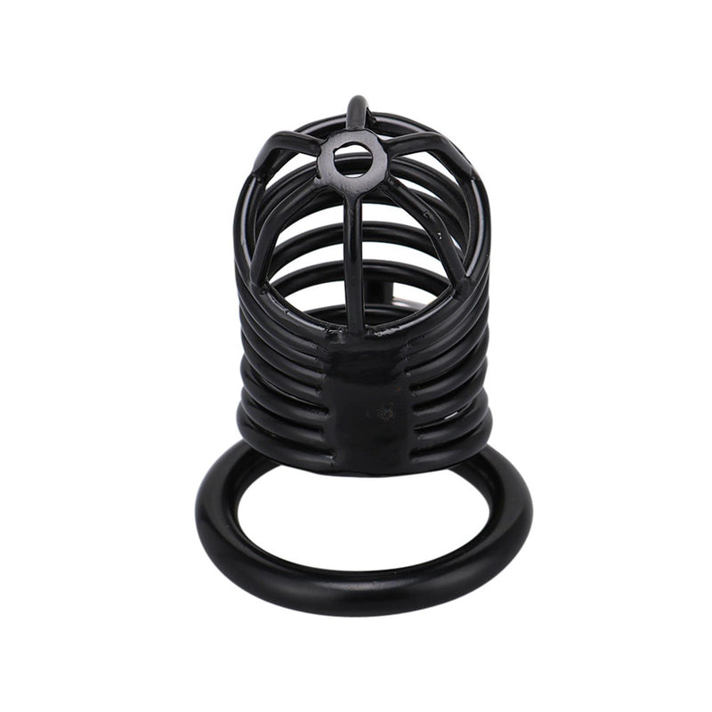 Black Metal Chastity Cage 45 mm - Adjustable Steel Cage with Padlock