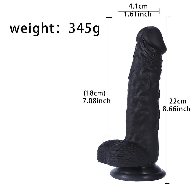 Black Realistic Dildo - 22 cm