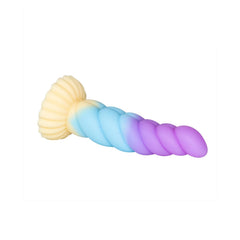 Spiral Unicorn Design Silicone Dildo - Colourful and Realistic Texture