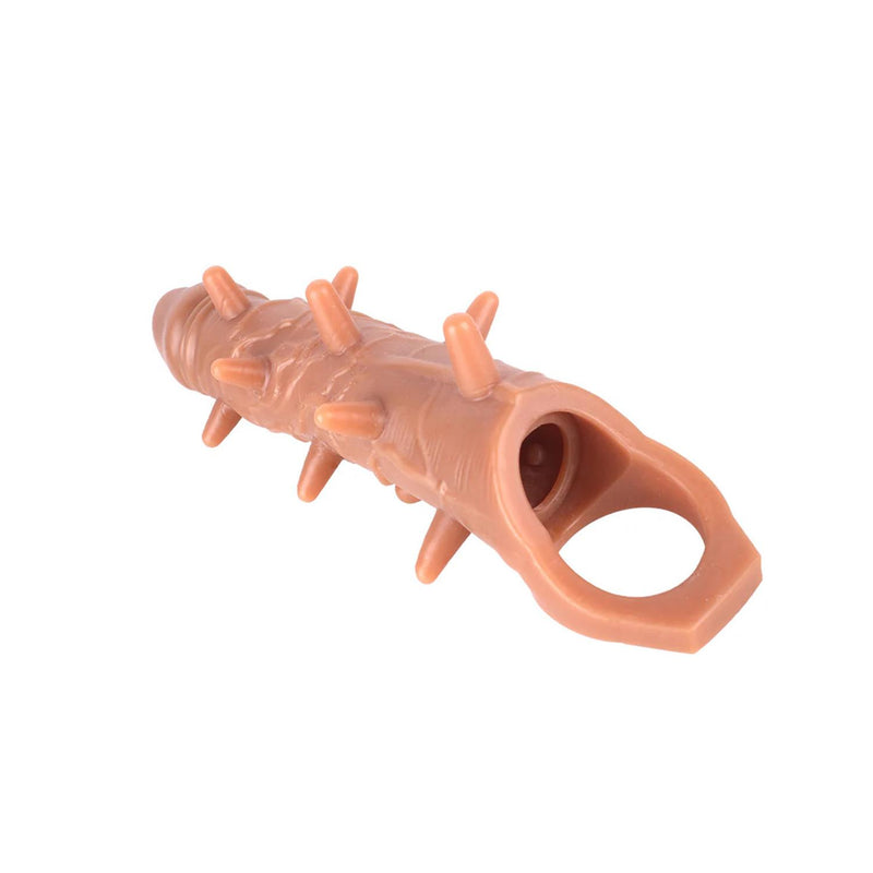 Ribbed Vibrating Penis Sleeve Flesh