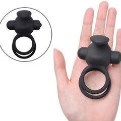 Vibrating Rabbit Cock Ring Black