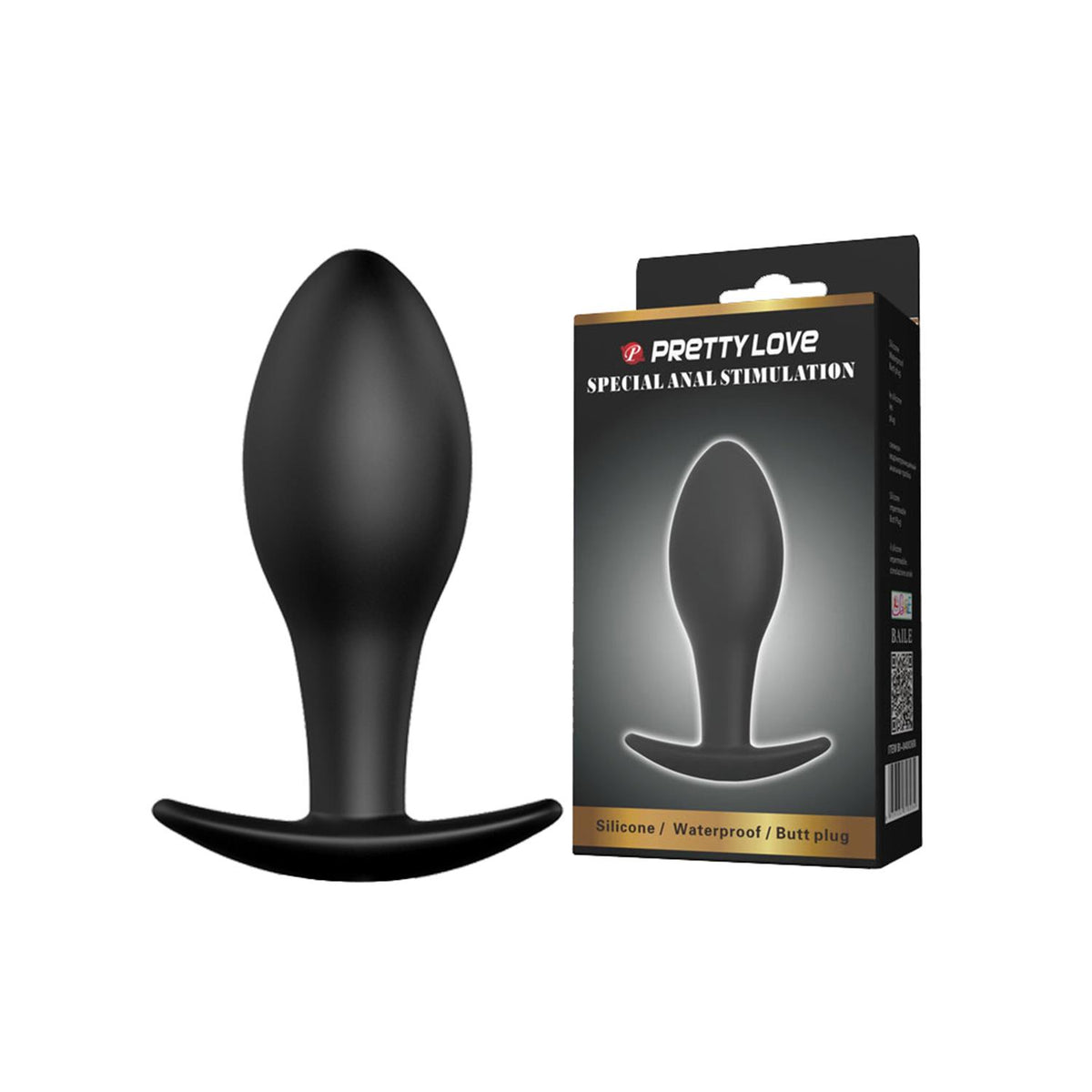 Pretty Love Black Velvet Touch Silicone Anal Plug