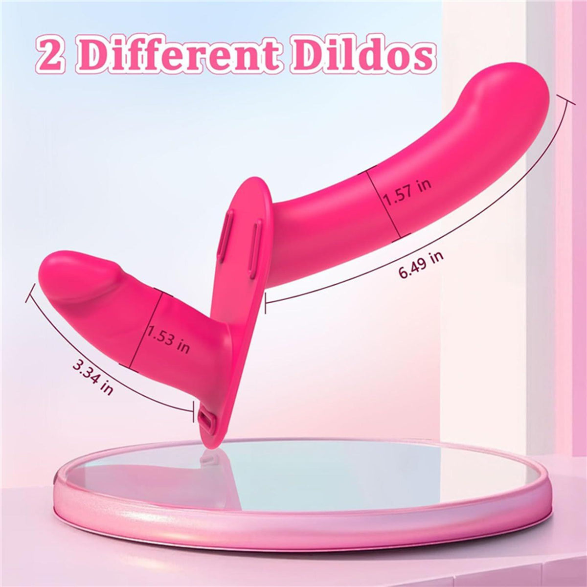 Remote Controlled Double Ended Vibrating Strap-On Rose - 10 Modes, Waterproof, Adjustable Straps