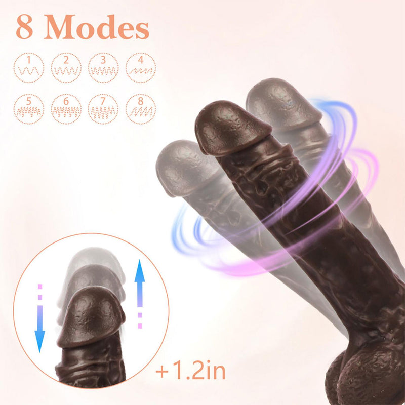 Remote Controlled Realistic Dildo Vibrator Dark Skin