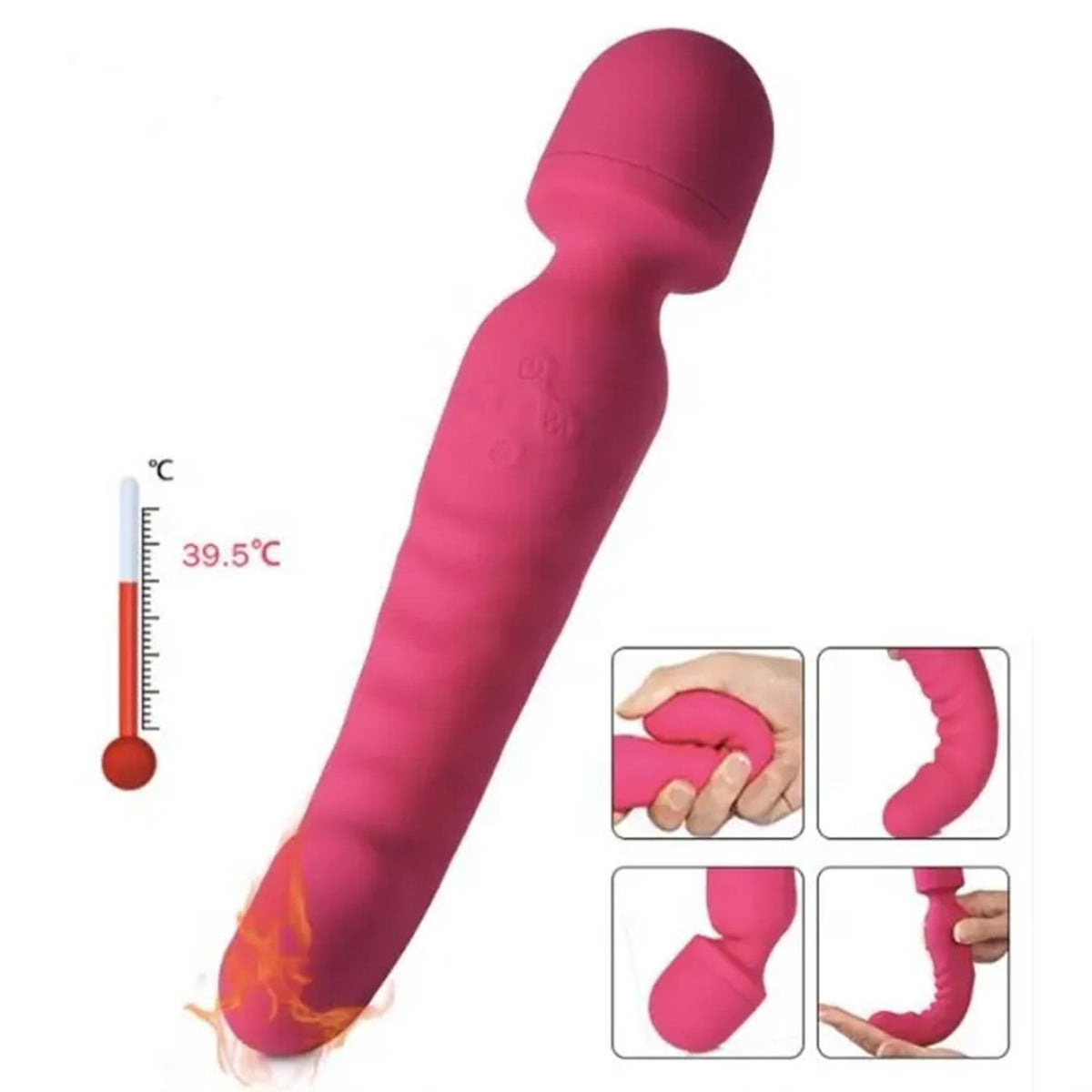Çift Taraflı Wand Vibratör Kırmızı